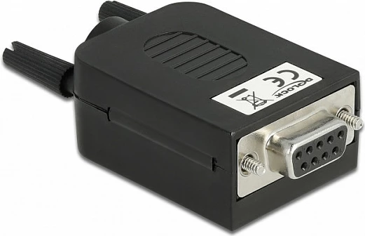 Adapter terminal blloku DeLOCK 66257, Sub-D 9 në bllok terminal 10-pin, i zi