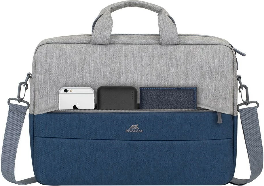 Çantë laptopi RIVACASE Prater 7532, 15.6 inç, gri/blu