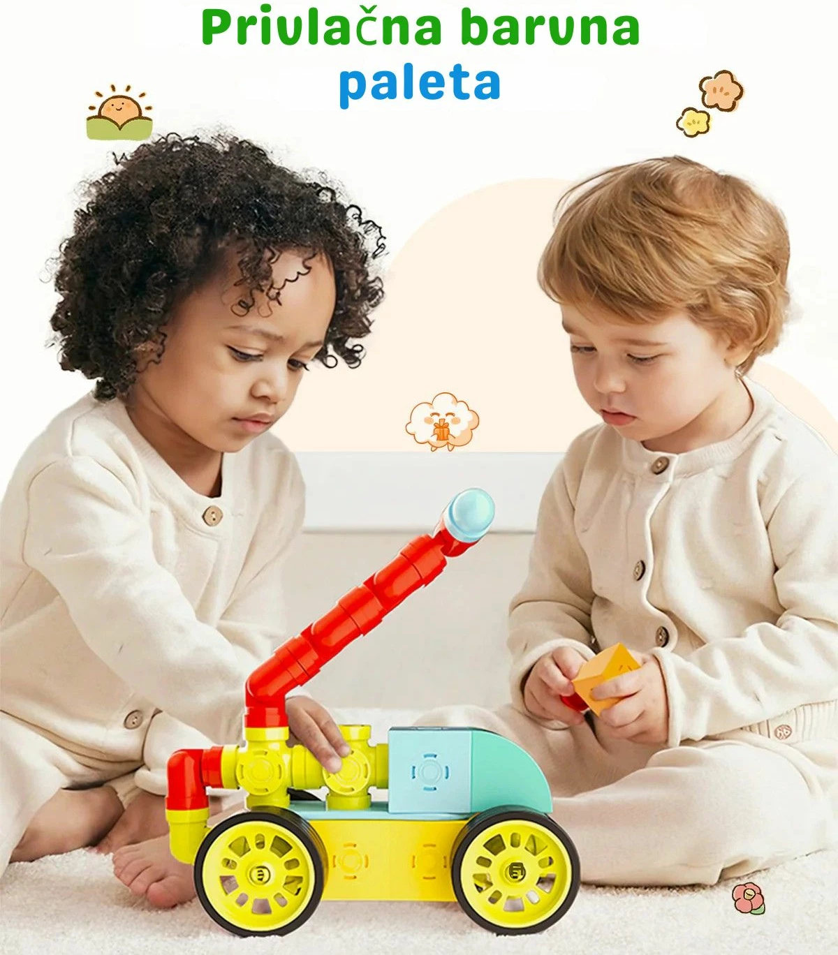 Blloqe ndërtimi magnetike Magfun City Transformers (City Transport), set 46 copë, shumëngjyrëshe