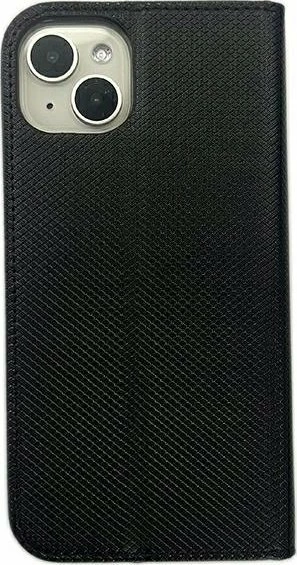 Mbështjellës book NoName për Oppo A98, kapak magnetik, xhep për karta, TPU + lëkurë sintetike, i zi