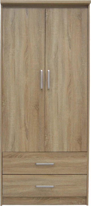 Dollap Olympus me 2 dyer dhe sirtarë, ngjyrë lisi të çelët, 81x57x183