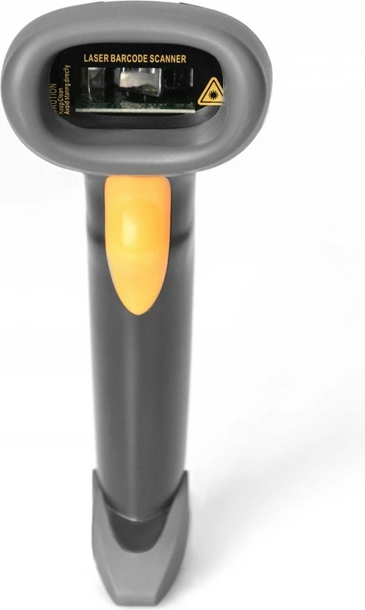 Skaner barkodësh Digitus DA-81001, me kabllo USB-RJ45 2m, 1D, me mbajtëse, zi/gri