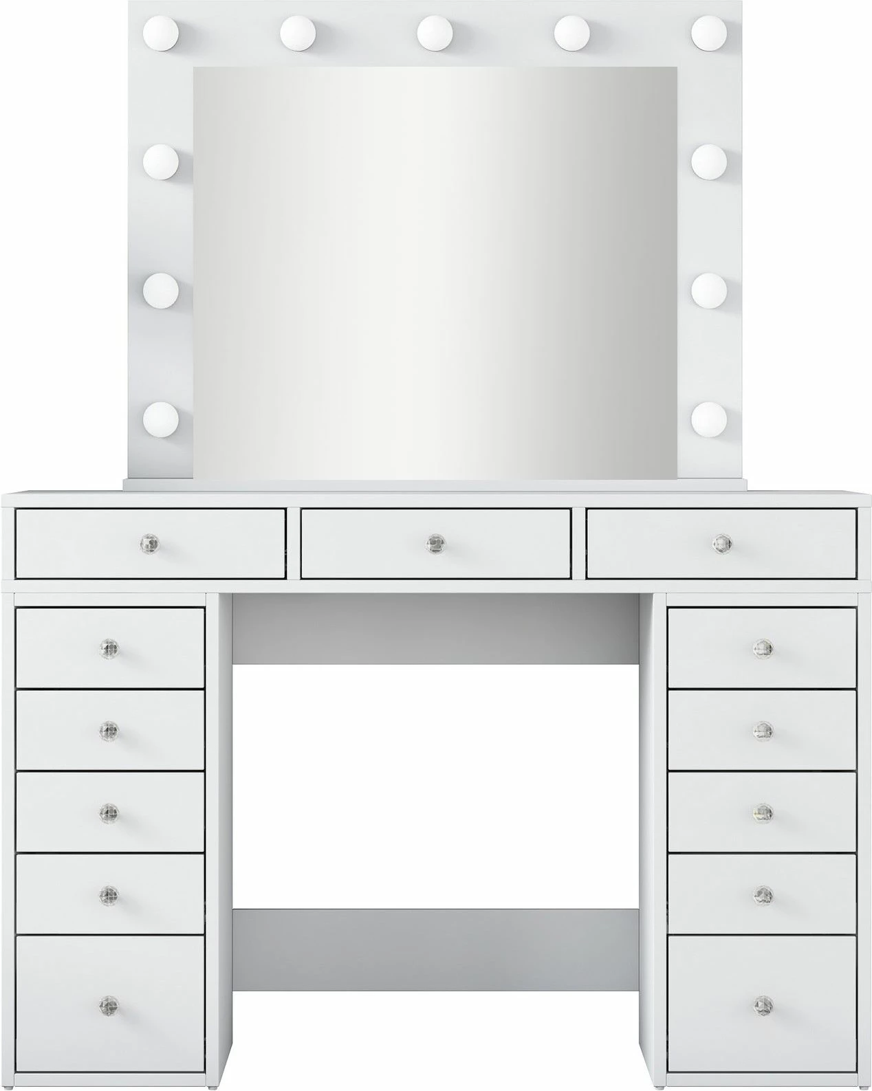 Tavolinë grimi Skye Decor, e bardhë, me pasqyrë të madhe, BJ119 - 2895