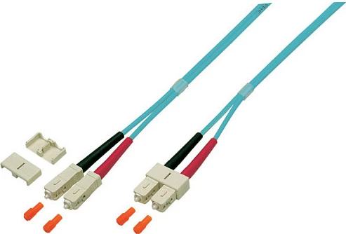Kabllo fibër optike EFB Elektronik Duplex Patch SC-SC OM4, 1m, LSZH, 3mm, turkeze