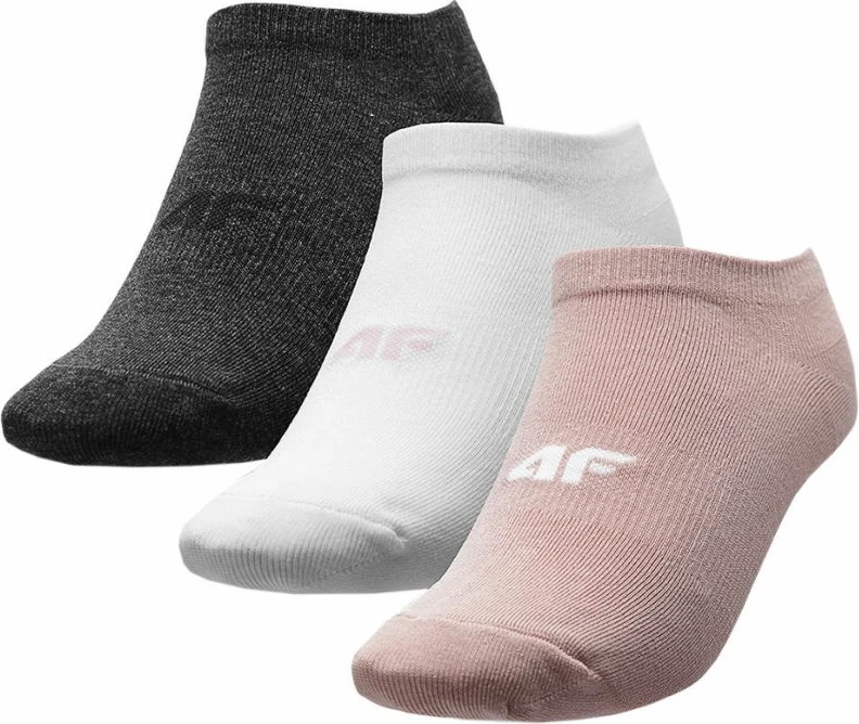 Çorape për femra 4F, të bardha, rozë dhe gri