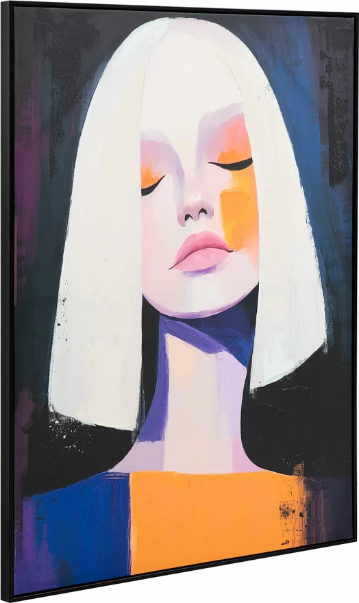 Pikturë dekorative DONNA SOGNA me kornizë, shumëngjyrëshe, dru i zi, 90x120x4cm