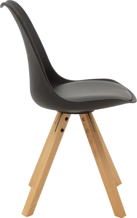 Tavolinë me karrige Julita-Caron, 5 pjesë, MDF, ngjyrë e zezë-natyrale, D80x76cm