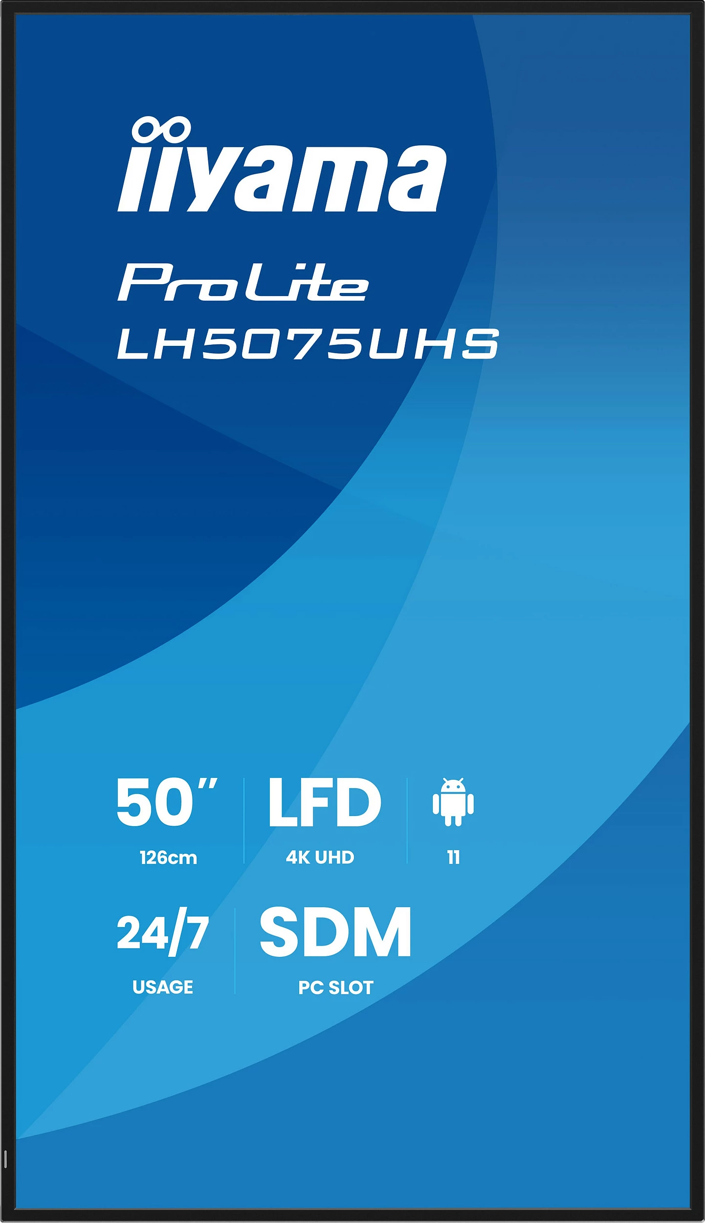 Ekran digital signage iiyama ProLite LH5075UHS-B2AG, 50" 4K UHD, Android 11, 24/7, Wi‑Fi, i zi