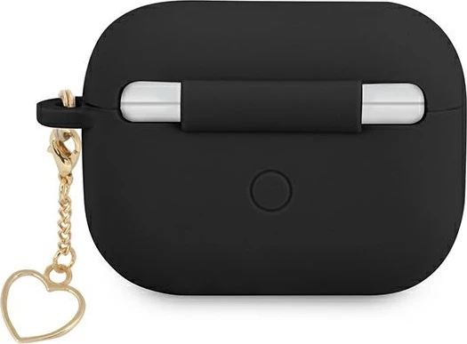 Mbështjellës Guess GUAPLSCHSK për AirPods Pro, Charm Heart Collection, Silikon, Zi