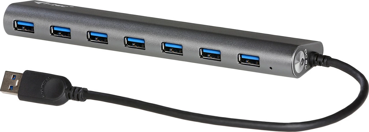 Hub USB i-tec 7 porta, metal, USB 3.0, 5Gbps, argjend