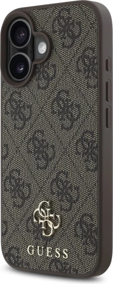 Mbështjellës Guess 4G Small Classic MagSafe për iPhone 16, Kafe