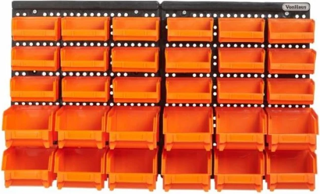 Organizator muri për punëtori VonHaus 3500286, 30 copë, plastikë rezistente, portokalli