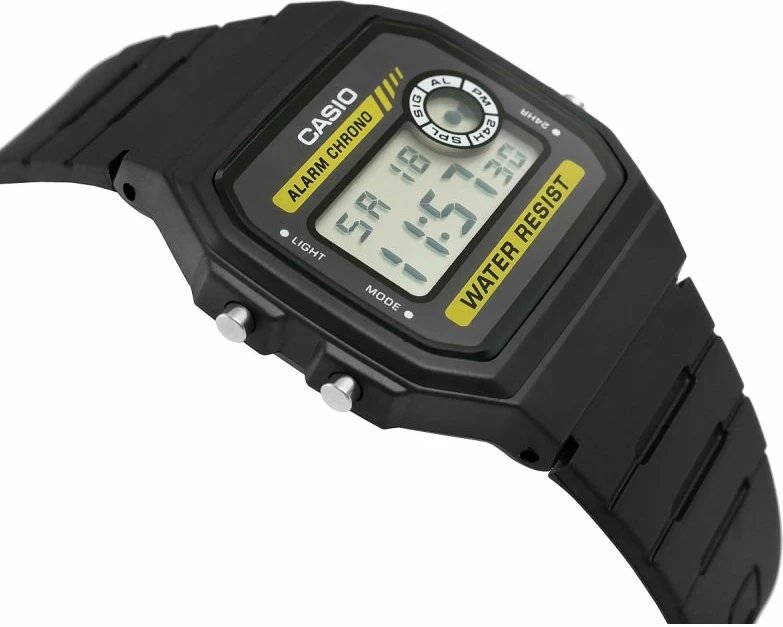 Orë dore për meshkuj Casio, e zezë