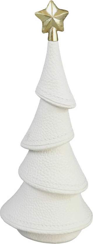 Dekor pemë e Vitit të Ri XMAS DREAM.II, polirezine, e bardhë me të artë, 10.5x8.5x24.5cm