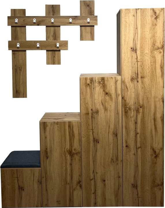 Mobilje hyrëse Nenich, ngjyrë sonoma, 150x37x180cm