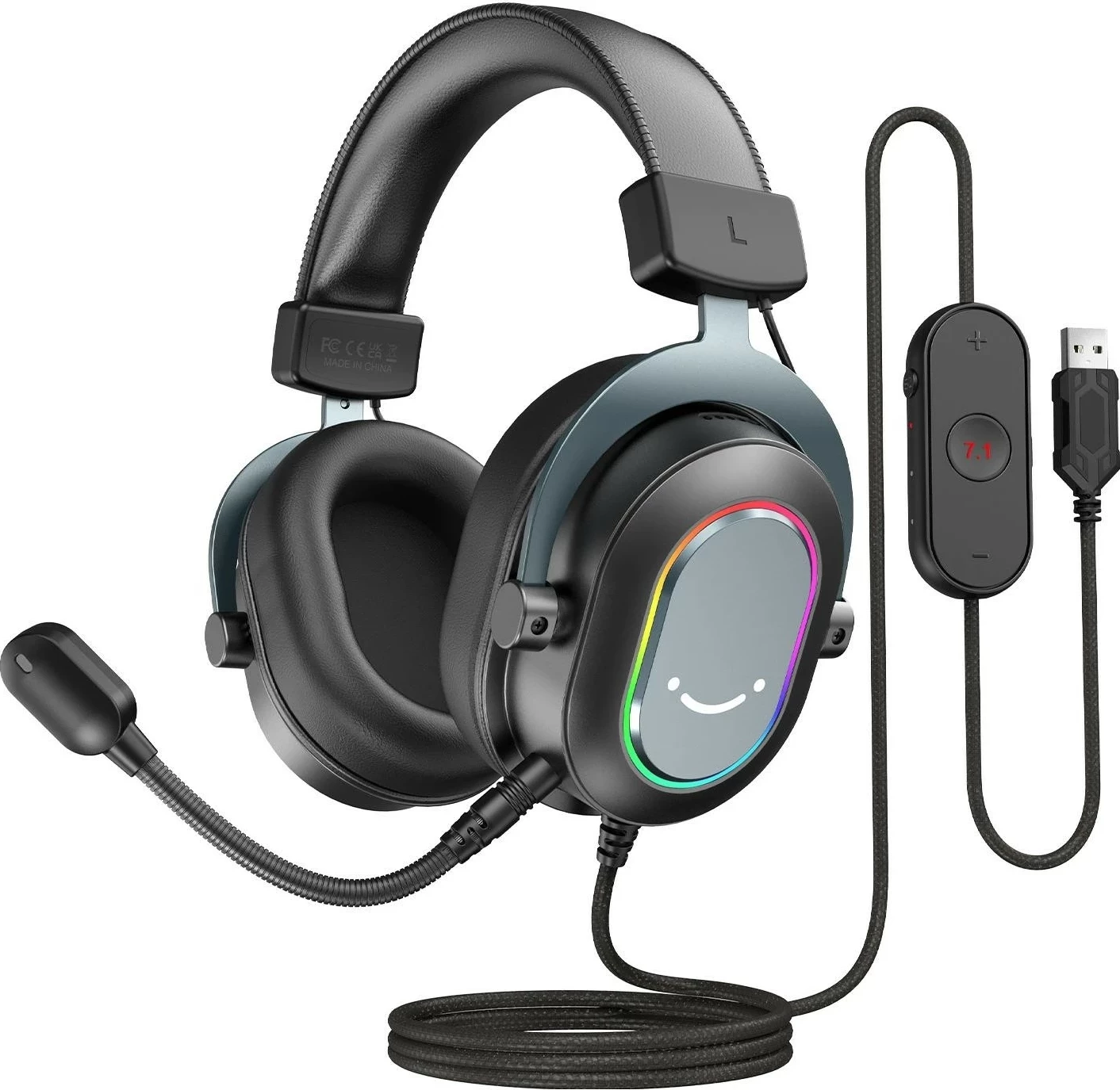 Kufje FIFINE H6 AmpliGame, 7.1 Surround, RGB, me mikrofon, USB/3.5mm, të zeza