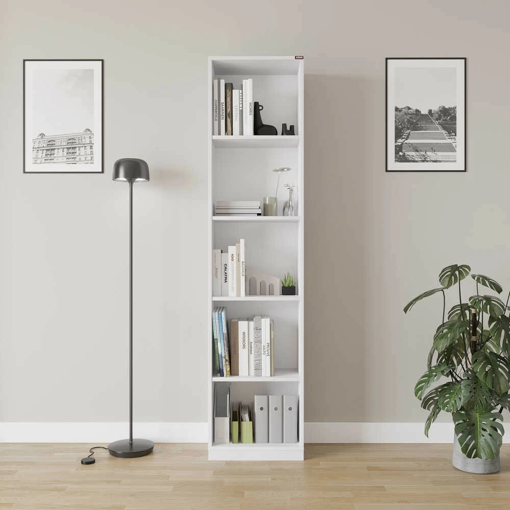 Raft librash Hanah Home, Ktp-325-Bb-1, ngjyrë e bardhë