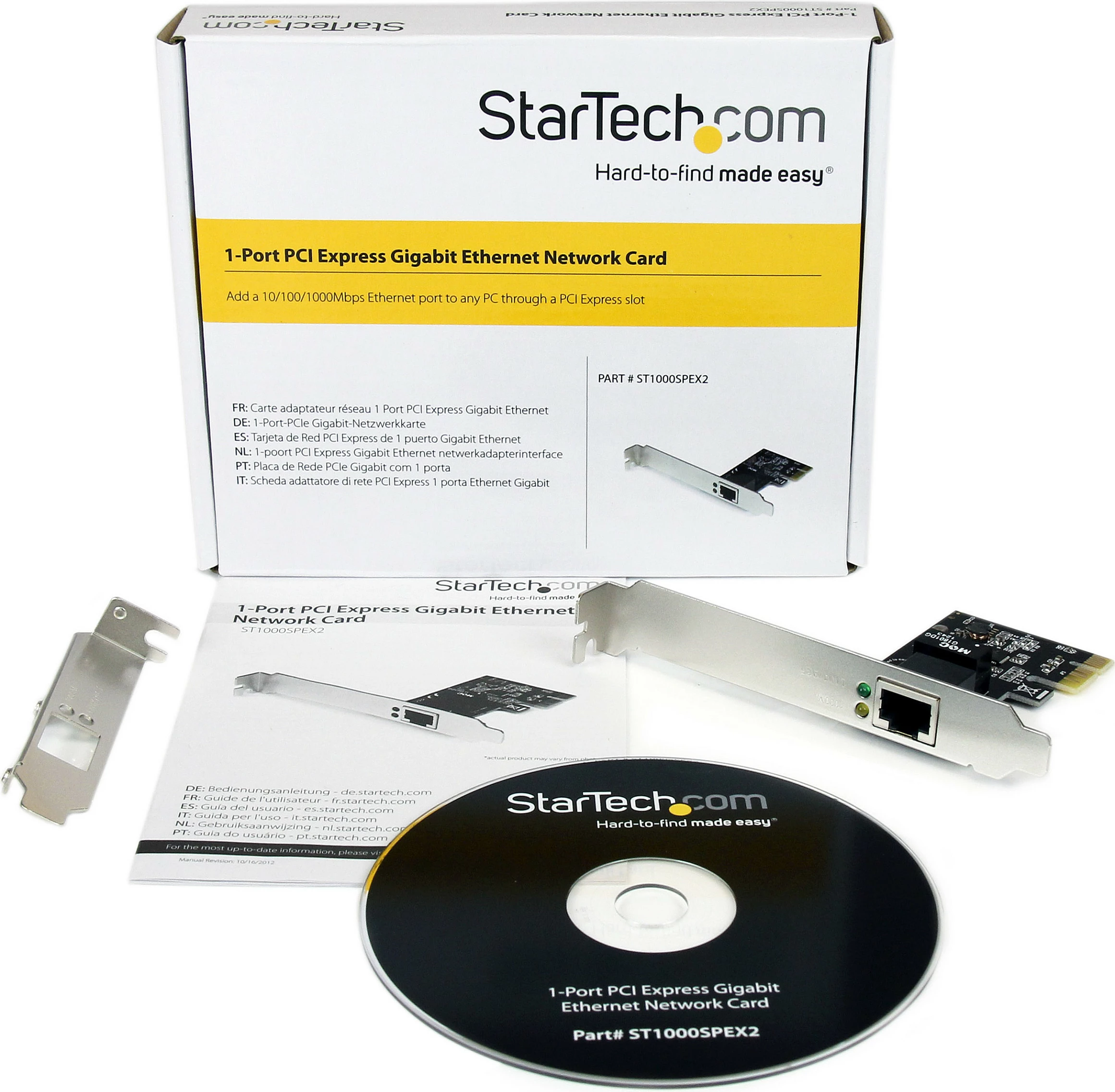 Kartelë rrjeti PCIe StarTech ST1000SPEX2, 1x RJ-45 Gigabit 10/100/1000 Mbps, dual profile