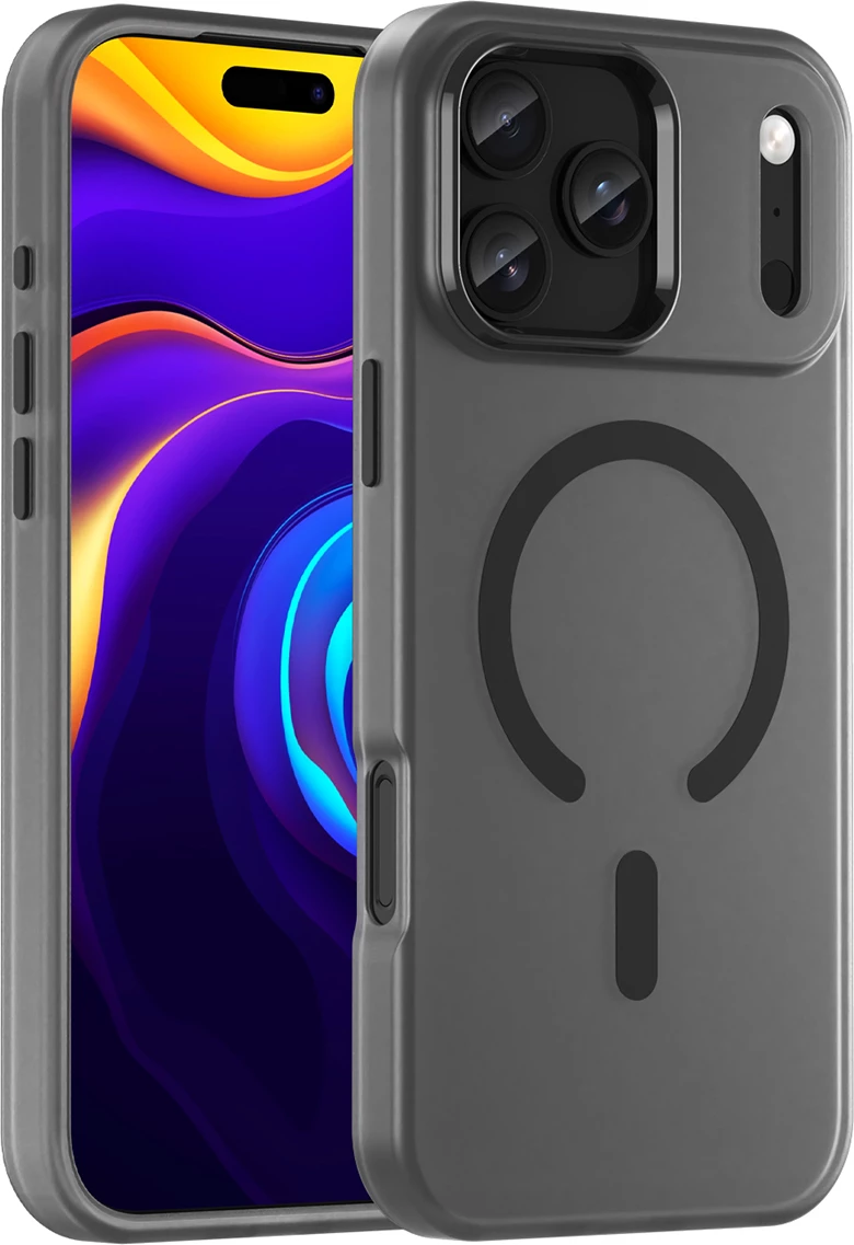 Mbështjellës Hurtel Magnetic Abrasive për iPhone 17 Pro Max, MagSafe, i zi mat