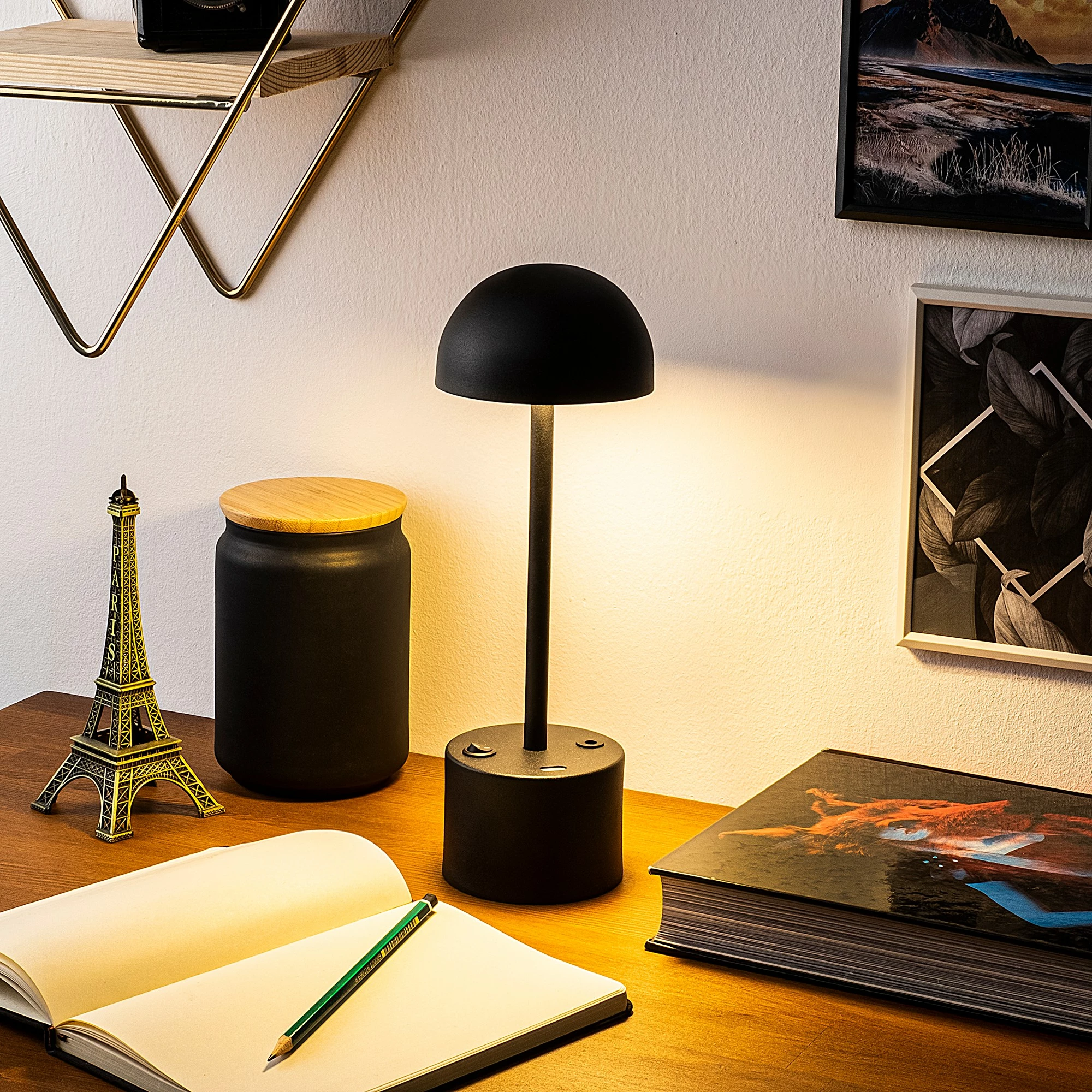 Llambë tavoline Opviq, Sept - 13370, ngjyrë e zezë