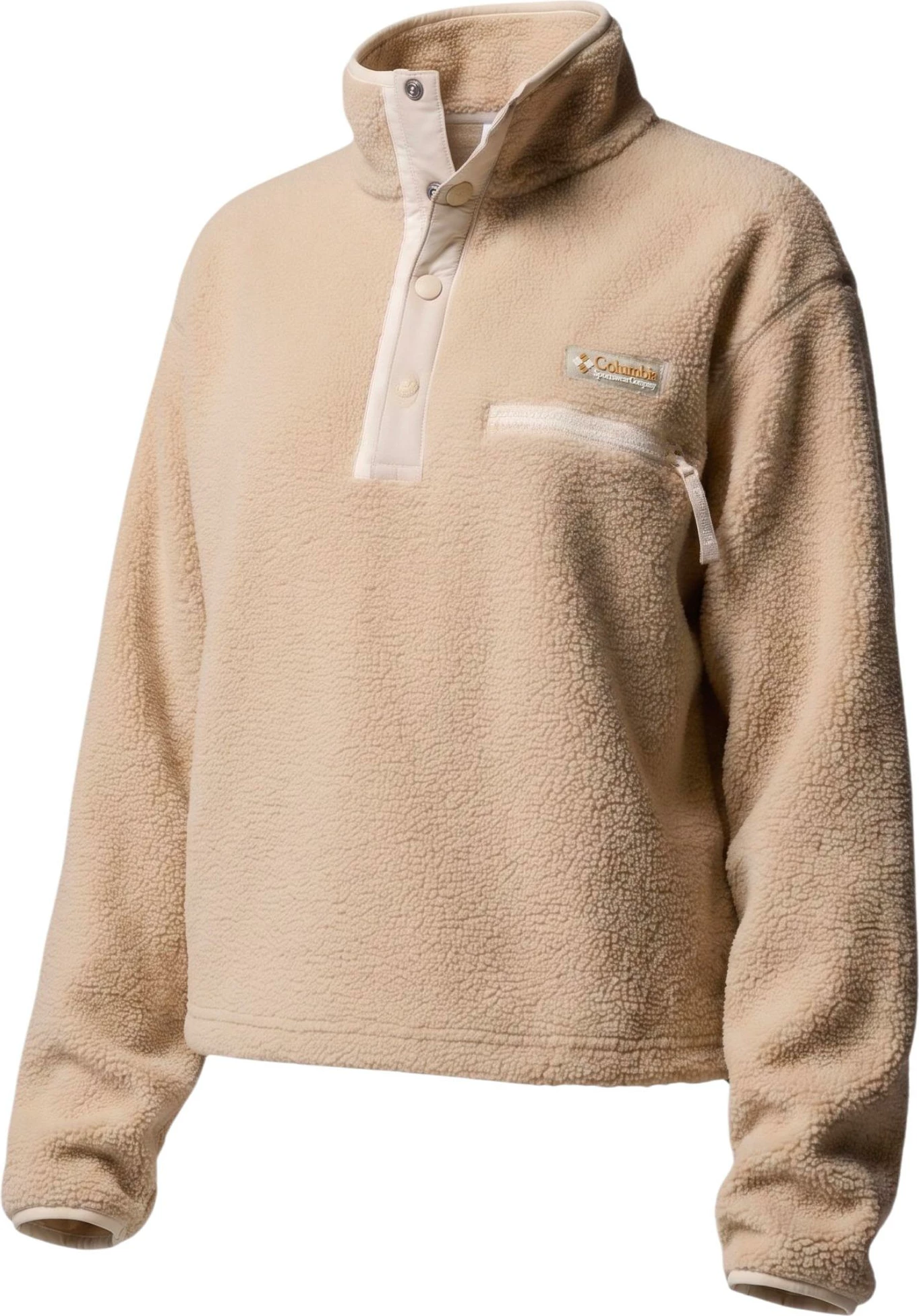 Duks fleece për femra Columbia Helvetia II Cropped Half Snap 2092231, bezhë e çelët [Madhësia: S]