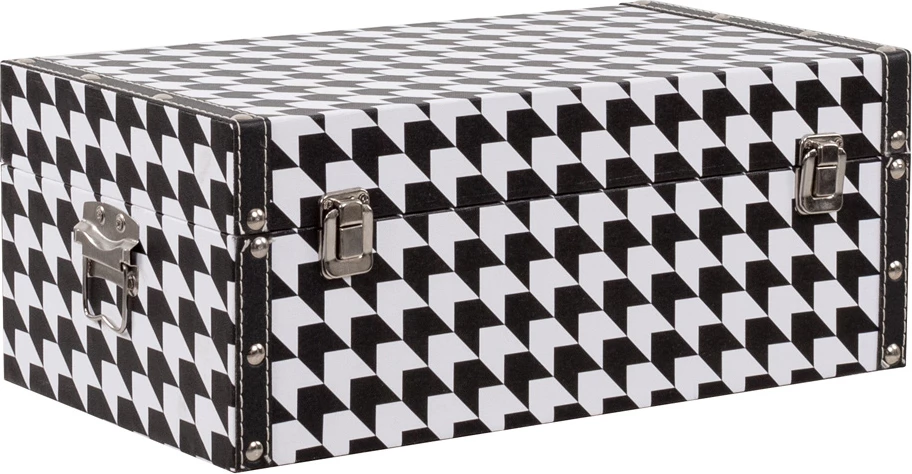 Set katër sanduqesh Ferre, e zezë dhe e bardhë, 64x40x40