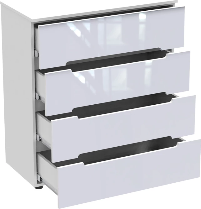 Komodë me sirtarë Afina mdf, ngjyrë e bardhë me shkëlqim, 90x44x101cm