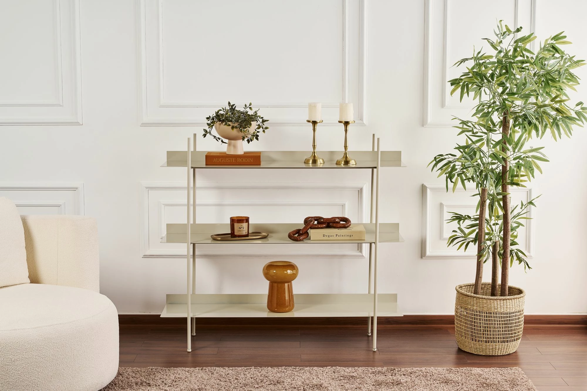 Raft multifunksional, ngjyrë taupe, Skye Decor, SHB-015-B, 120x34x106 cm