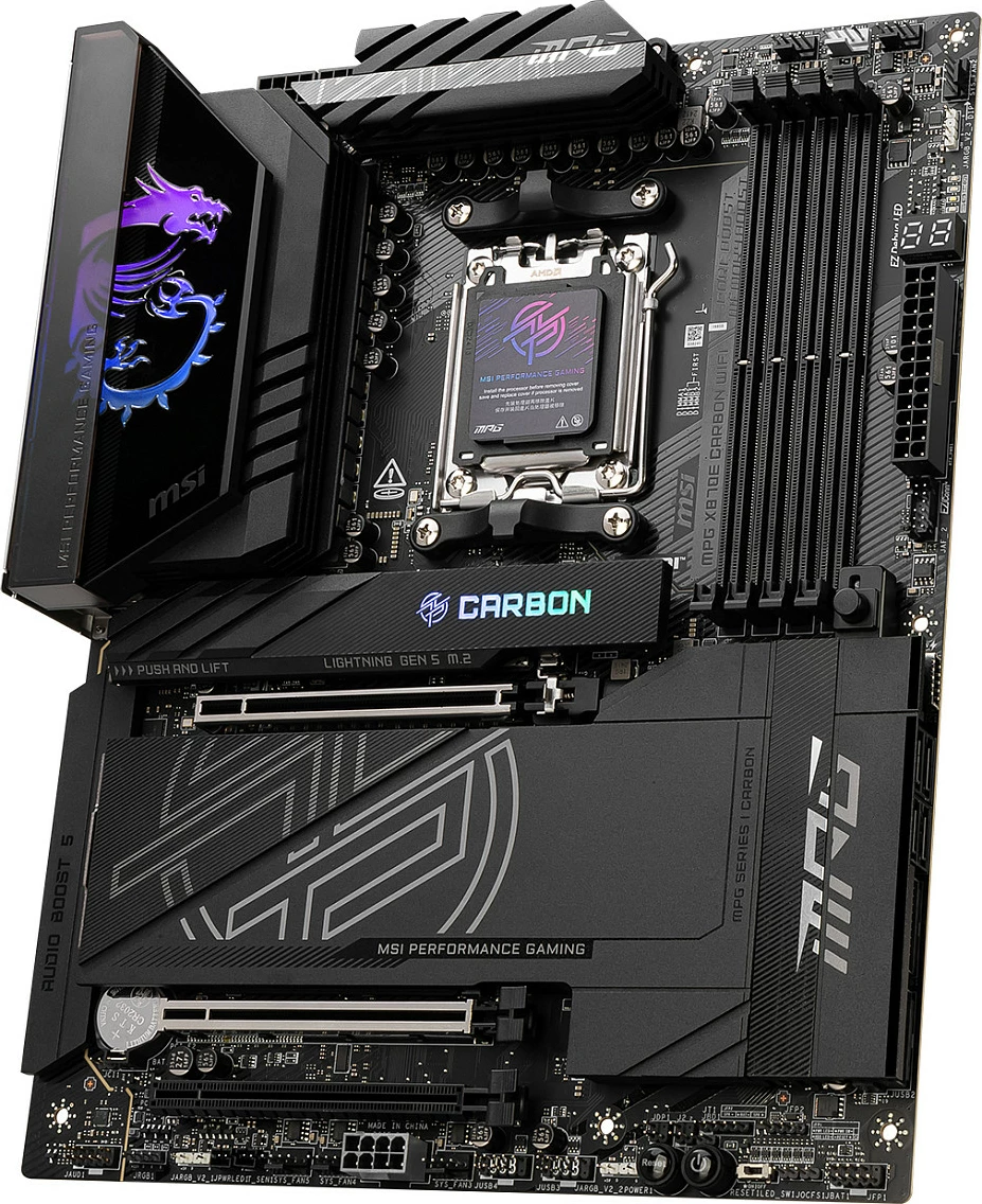 Pllakë amë MSI MPG X870E CARBON WIFI, Socket AM5, DDR5, 256GB, e zezë