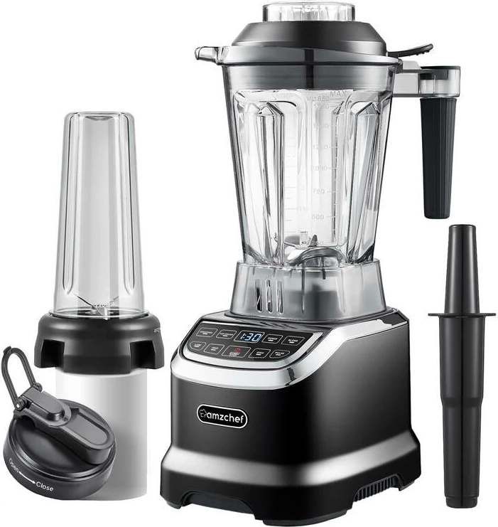 Blender kupë AMZCHEF ZM5003-BK, 1.85L, 1800W, i zi me bidon 600ml