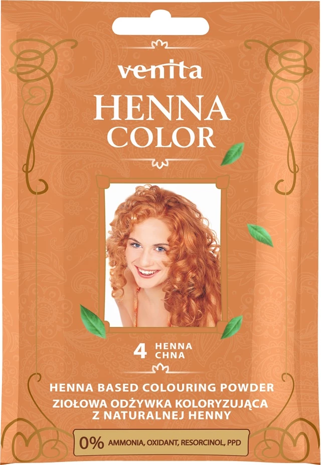 Ngjyrë për flokë Venita Henna Color Herbal Coloring Conditioner 4 Henna Chna për femra 30g