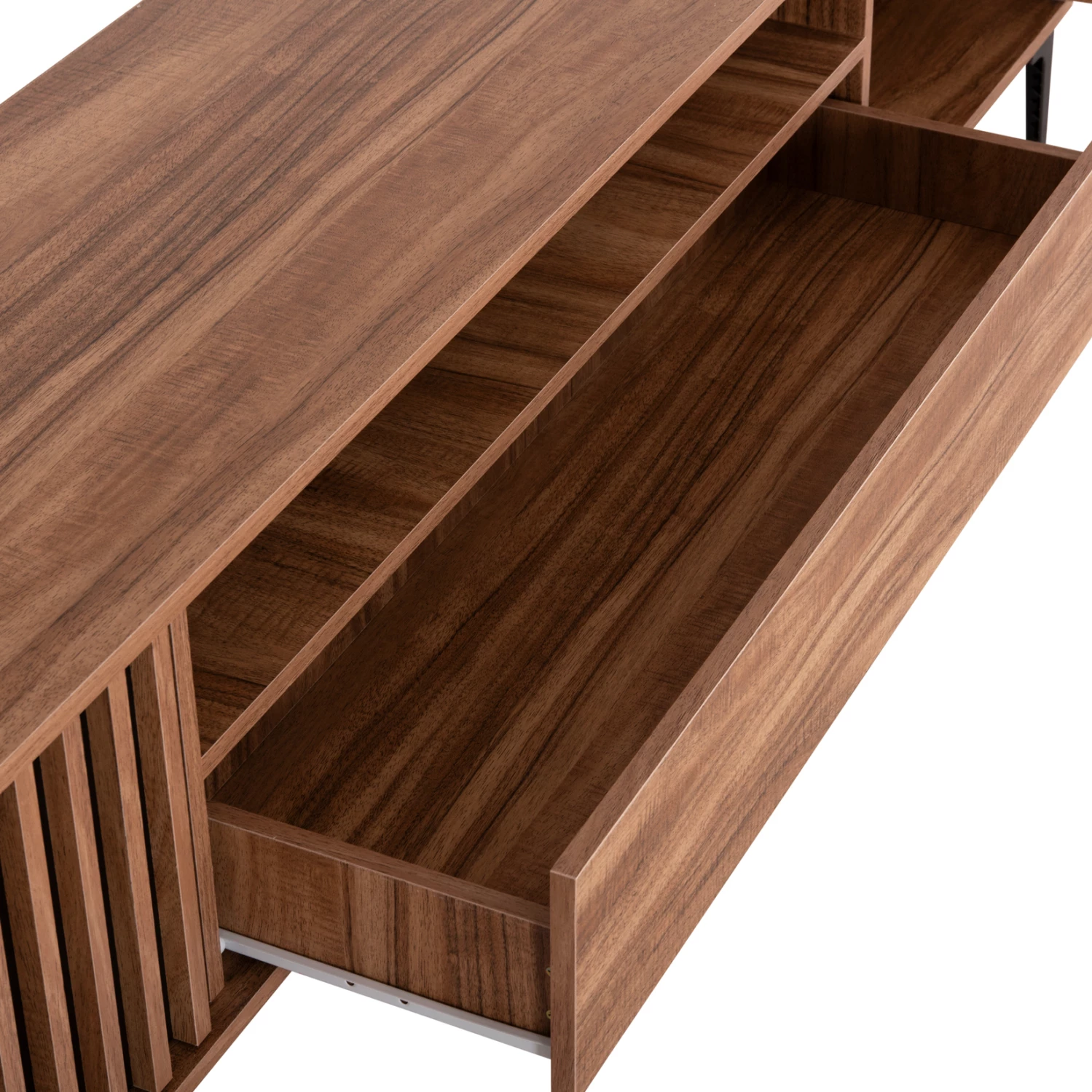 Mobilje TV, seri HARRY, FH18008.01, ngjyrë druri natyral dhe e zezë, 200x40x47,5 cm.