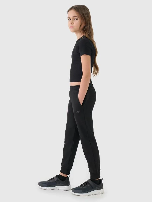 Pantallona sportive për fëmijë 4F, të zeza