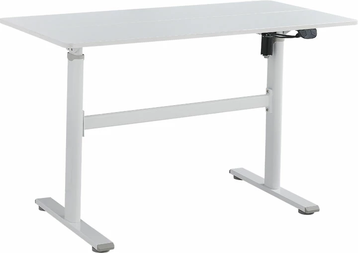 Tavolinë pune e rregullueshme në lartësi Karla e bardhë 120x60x72/115cm
