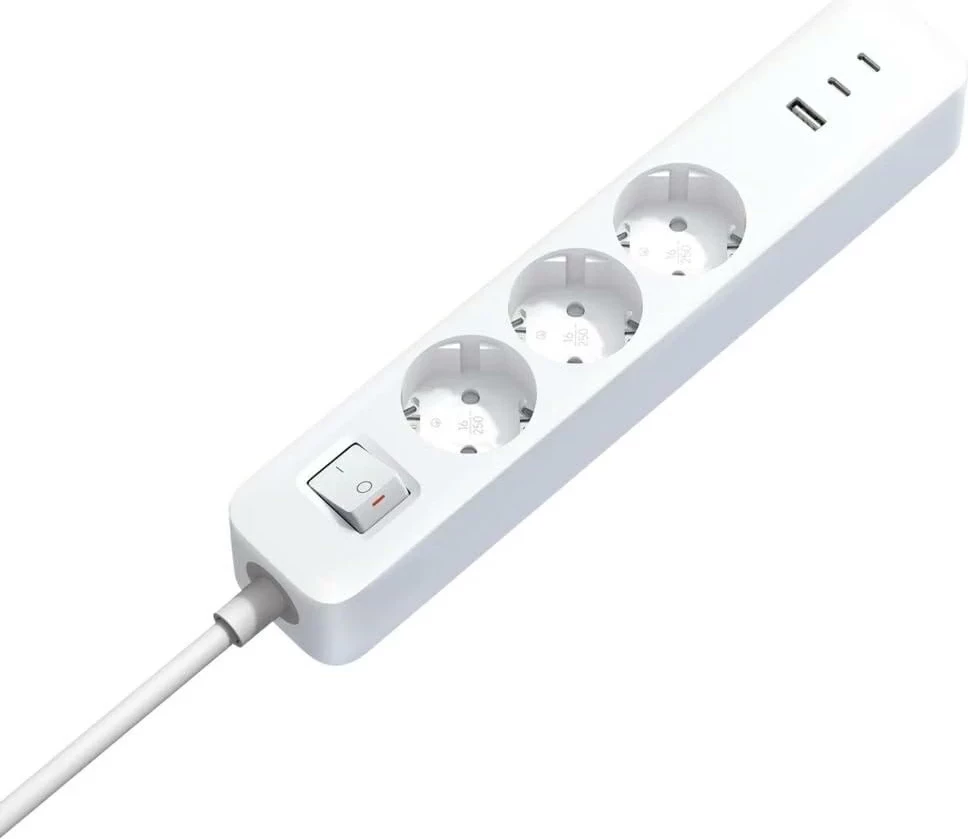 Multipresë Xiaomi PowerStrip 3 Schuko + 3 USB 16A/250V 1.4M bardhë