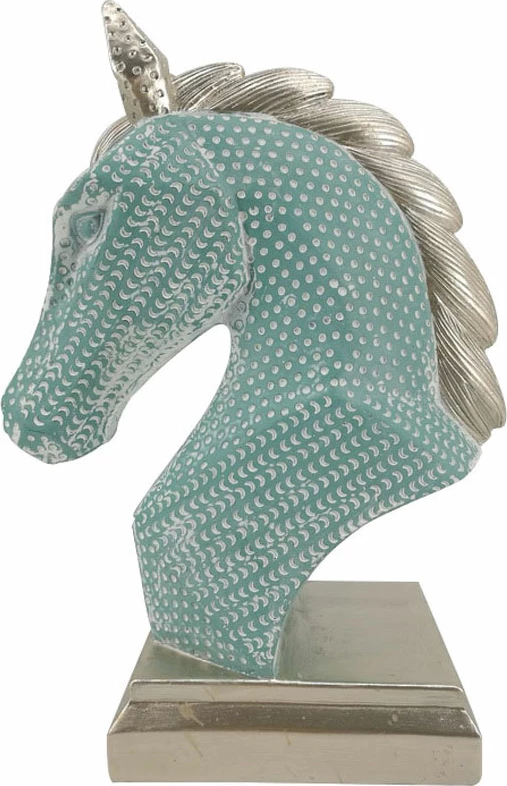 Dekor kuaj, ngjyrë mint me argjend, 20x11x27cm