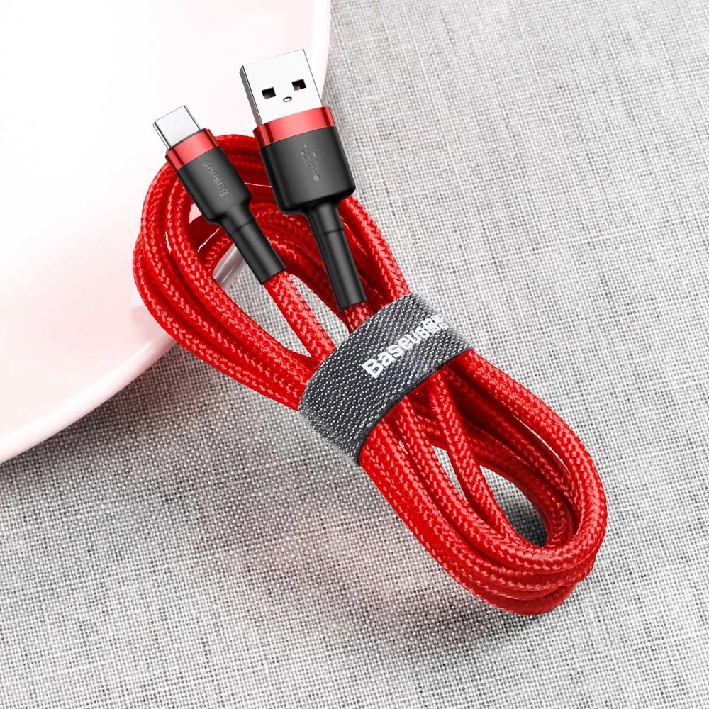 Kabllo Baseus Cafule CATKLF-C09, USB në USB-C, 2m, e kuqe