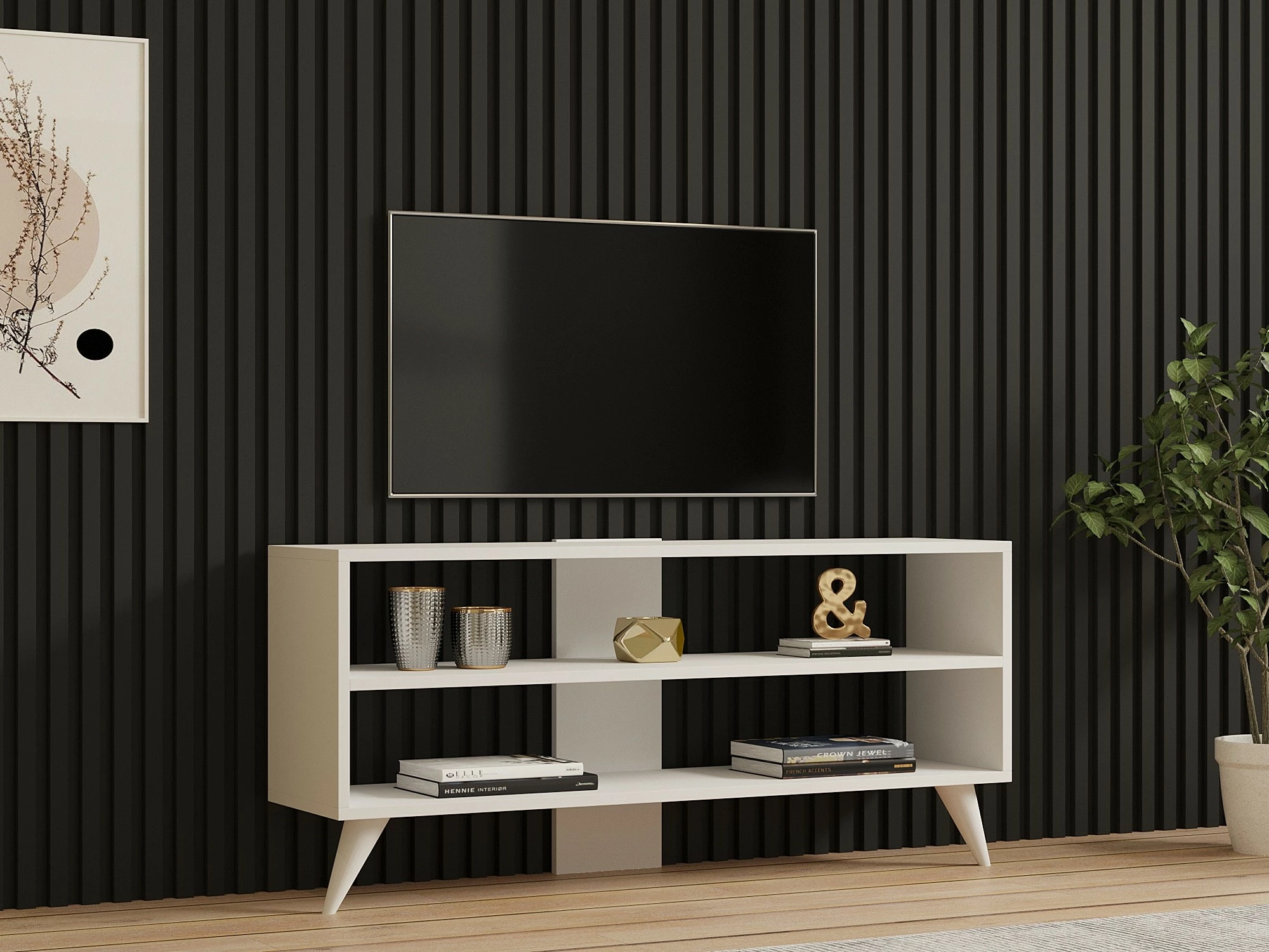 Komodë për TV Hanah Home, njëra - e bardhë