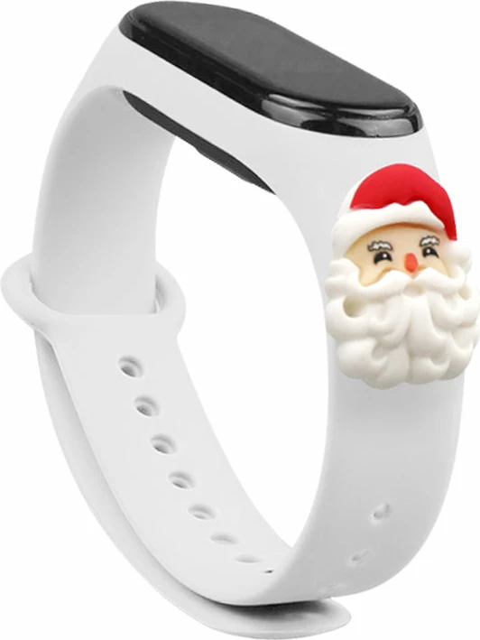 Rrip festiv silikon për Xiaomi Mi Band 3/4 Hurtel, i bardhë me Babagjysh