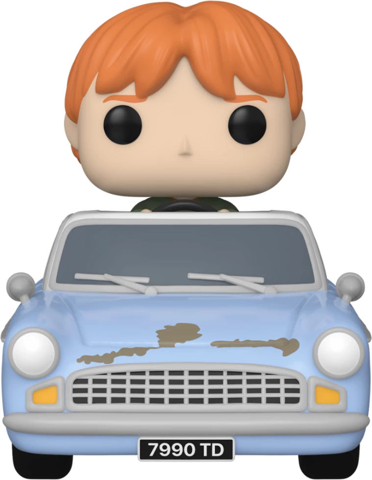 Figurinë koleksionuese Funko Pop! Rides Deluxe #112 Harry Potter 20th Anniversary Ron Weasley in Flying Car, vinyl, blu e hapur