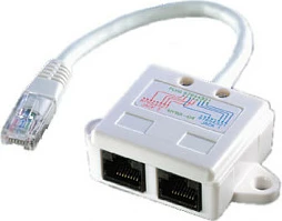 Adapter rrjeti VALUE T-Adapter Cat.5e UTP, RJ-45 në 2x RJ-45, 0.17 m, i bardhë