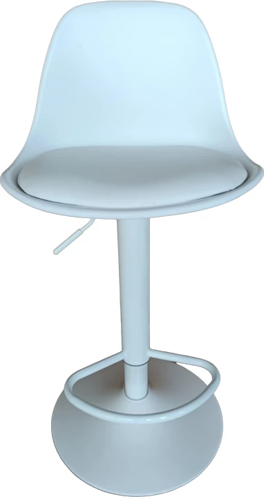 Karrige për bar Louser, e bardhë, lartësi e rregullueshme, me jastëk, bazë metalike e bardhë, 44x46x114cm (2 copë)