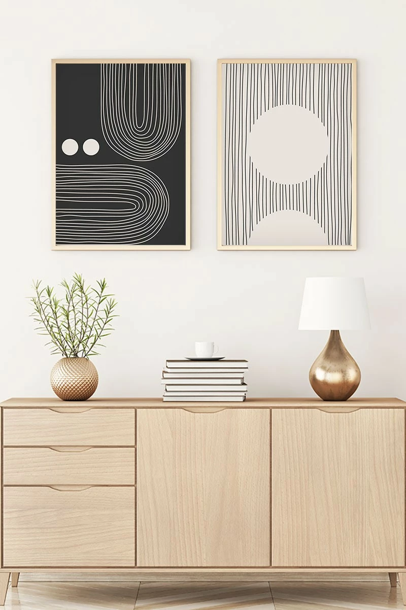 Pikturë dekorative me kornizë MDF (2 copë), Wallity, Huhu87, 50x35cm