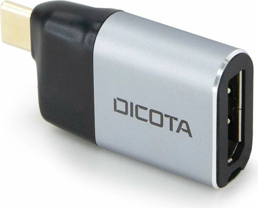Adapter USB-C në DisplayPort Mini Dicota, 8K, 100W, zi/argjendtë
