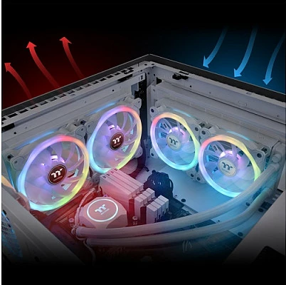 Ventilator kasë Thermaltake SWAFAN 14 RGB, 140mm, 3 copë, i bardhë