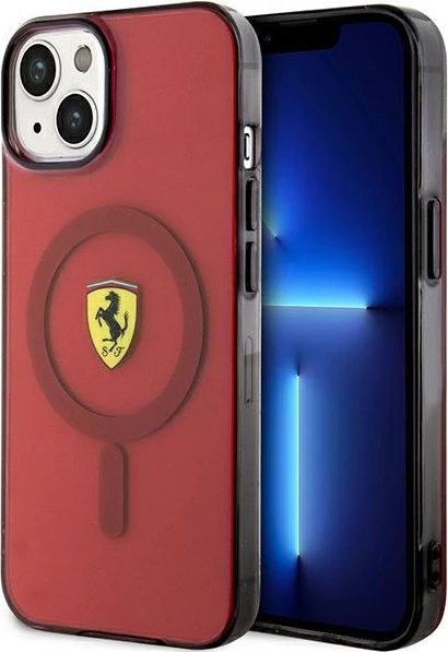 Mbështjellës Ferrari FEHMP14SURKR për iPhone 14 6.1", MagSafe, i kuq