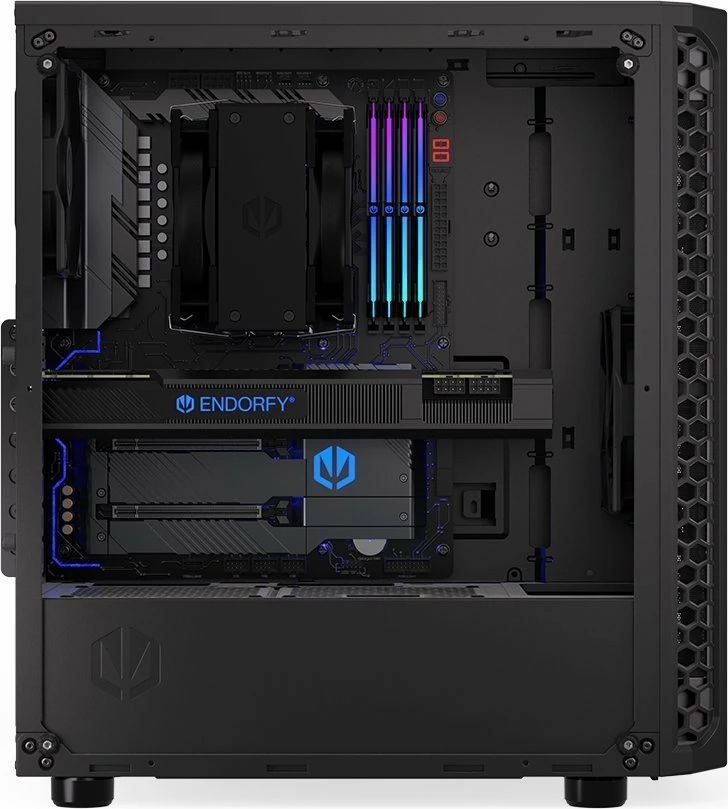 Kasë Endorfy Signum 300 Core EY2A004 Midi Tower ATX/Micro-ATX/Mini-ITX, xham i temperuar, pa PSU, e zezë