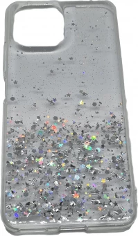 Mbështjellës ONASI për Samsung Galaxy A34, silikon me glitter dhe yje, transparent