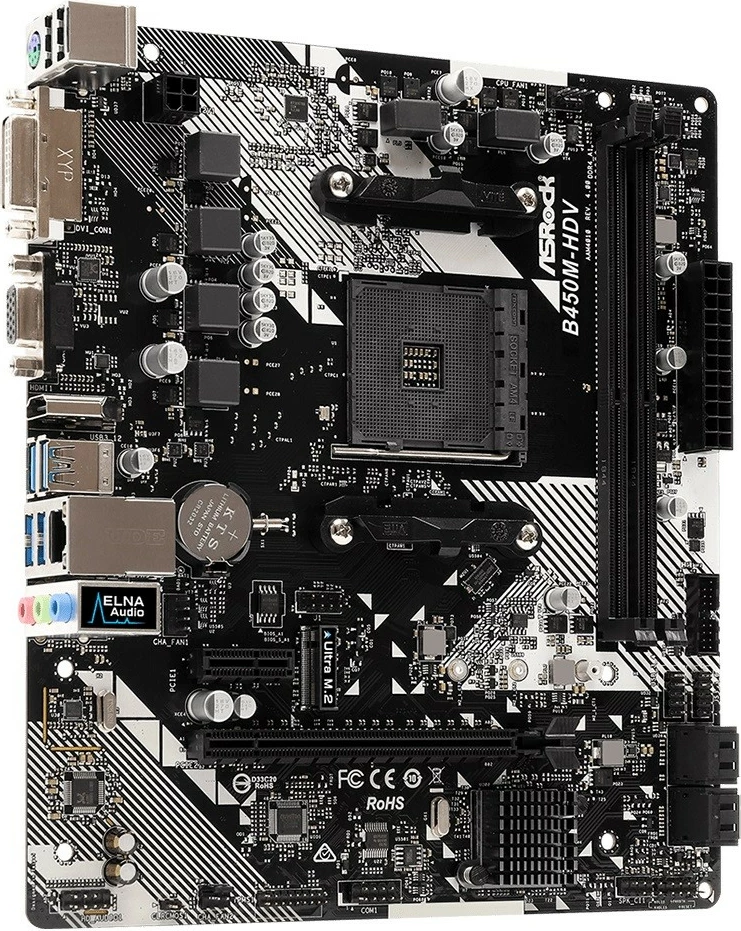 Pllakë amë ASRock B450M-HDV R4.0, Socket AM4, micro ATX, e zezë
