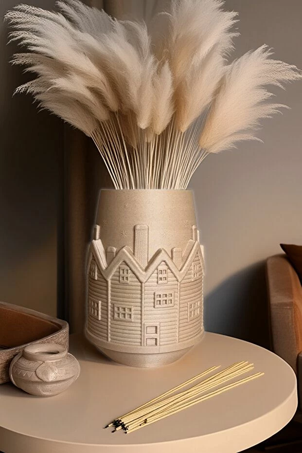 Vazo Evila Originals, Winter House, ngjyrë bezhë, 20cm